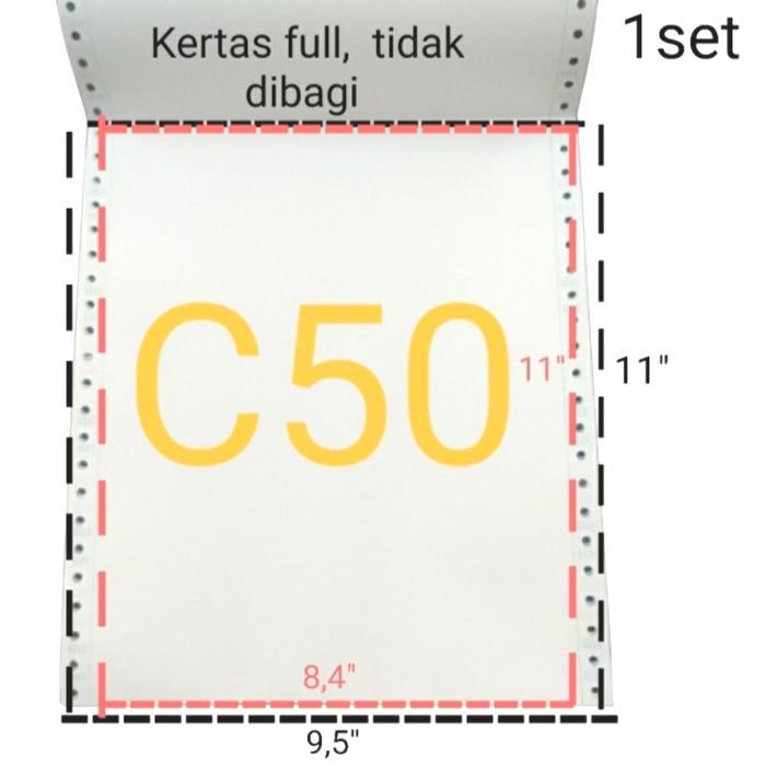Kertas Komputer, Continuous Form 1 Ply, 1 Ply : 2, Hvs, Eceran