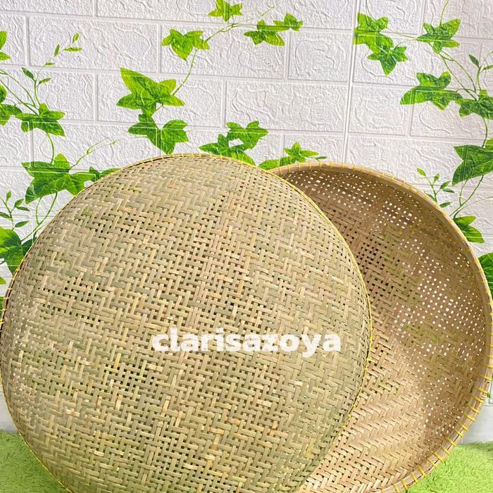 2 Pcs Ayakan Bambu Besar Diameter 50Cm -53 Cm/ Saringan Bambu Besar/ Anyaman Bambu Jumbo Kitchenware