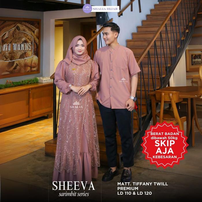 Sheeva Dress Sarimbit Couple Keluarga Luxury Gamis Kemeja Koko Brokat Tile Premium Busui Muslim