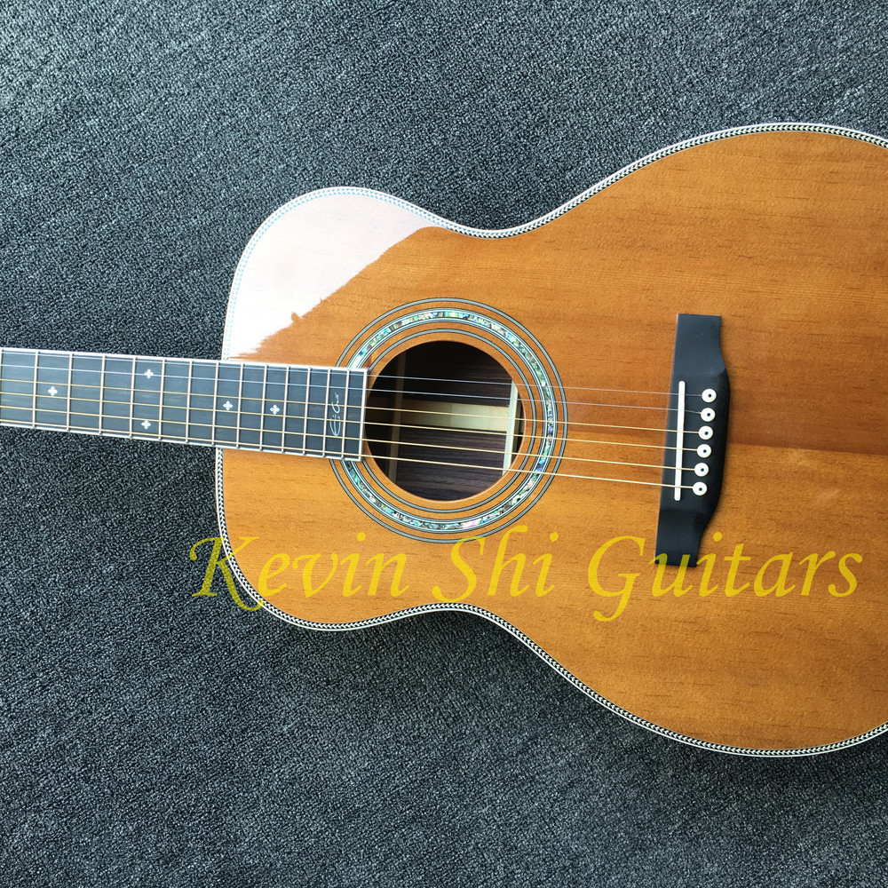 fishbone binding ebony fretboard Parlor 00042 acoustic guitar 000-42 acoustic electric guitar solid