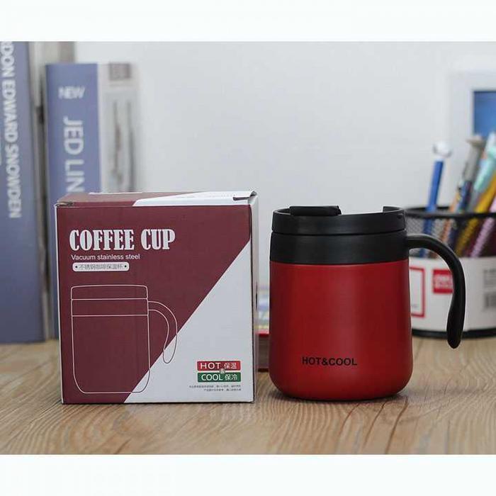 BOTOL MINUM MUG TUMBLER COFFEE STAINLESS STEEL HITAM