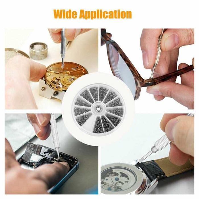 Baut Skrup Mur Kecil Set Lengkap Reparasi Servis Kacamata Jam Tangan