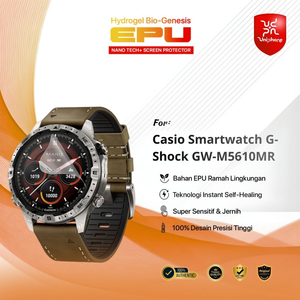 UniPhon BIO-HYDRO EPU Hydrogel Anti Gores for Casio Smartwatch G-Shock GW-M5610MR Superior Anti Scra