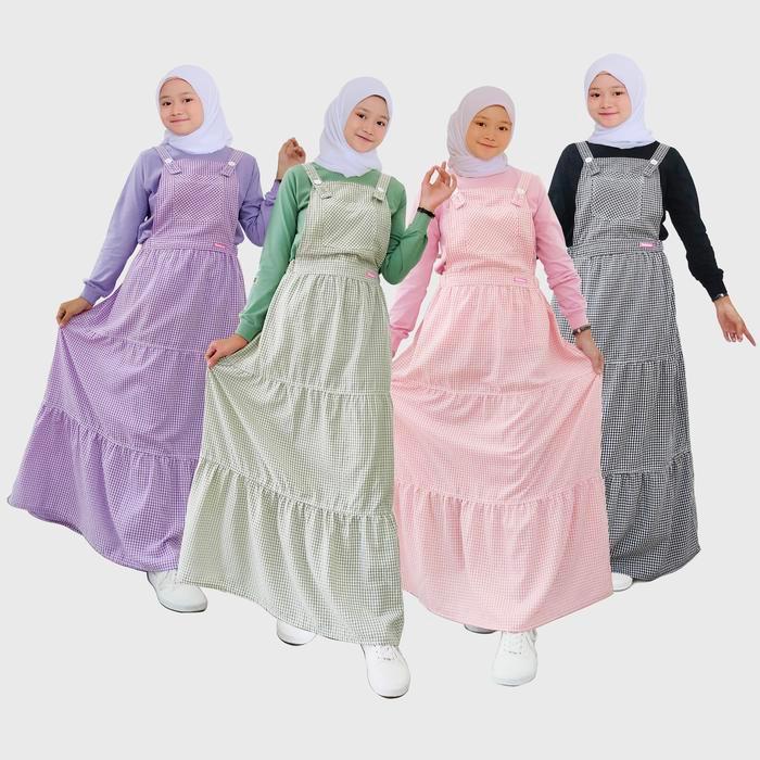 Shibakids Lavana Gamis Anak / Dress Katun over all Setelan baju kodok / Baju Kodok / Pakain Muslim