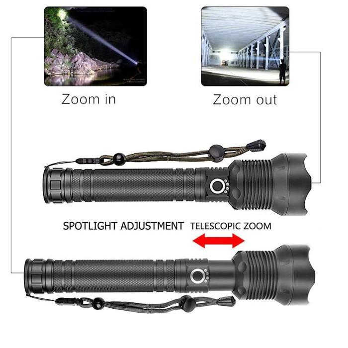 Senter Super Terang Jarak Jauh 90000 Lumens LED XHP70.2 TaffLED Lampu super terang BELUM TERMASUK