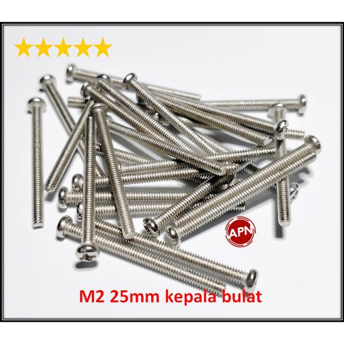 "New" 50PCS BAUT / SCREW M2 25MM KEPALA BULAT
