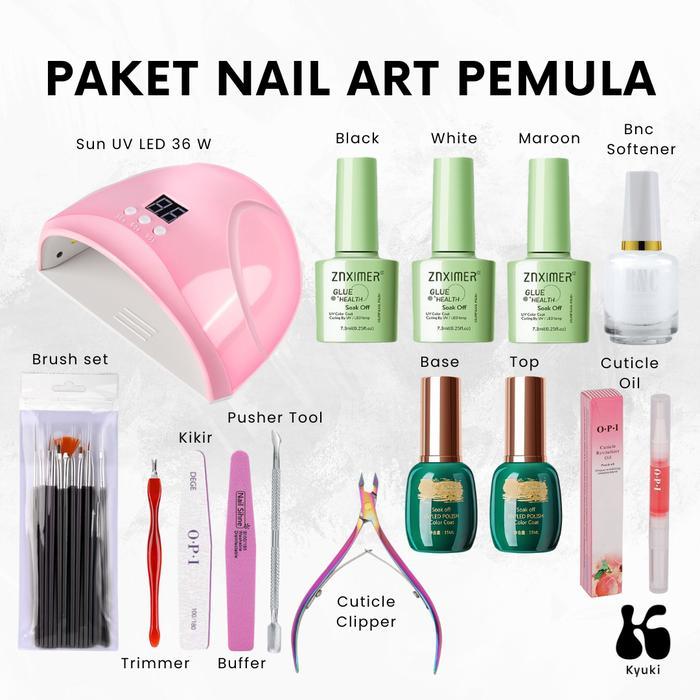 Paket Kutek UV Gel Nail Art Pemula / Paket Nail Art Lengkap