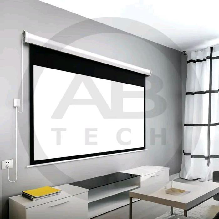 Layar Proyektor Motorized 120 4:3 - Screen Projector Motorized 120" Ratio 4:3 - Layar Motorized 120