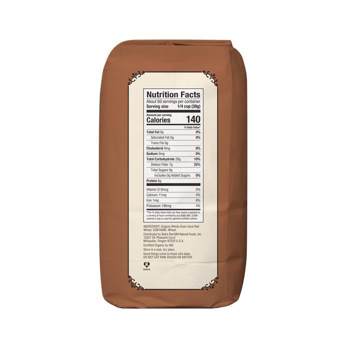 BOB'S RED MILL ORGANIC WHOLE WHEAT FLOUR 2,27 KG
