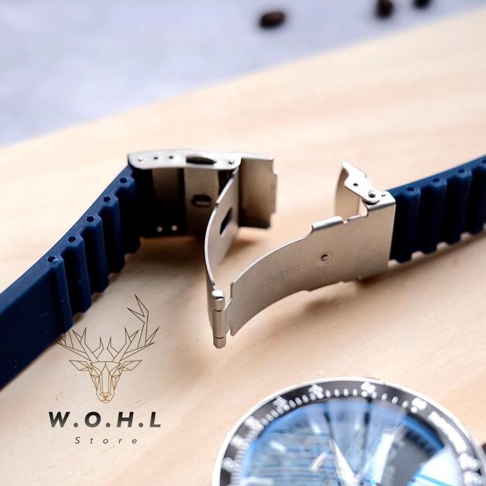 STRAP TALI JAM TANGAN SILICON OMEGA SEIKO 5 RUBBER DRIVE TALI JAM 20MM