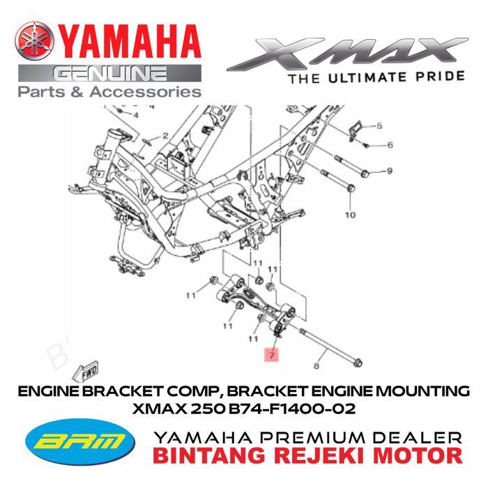 ENGINE BRACKET COMP, BRACKET ENGINE MOOUNTING XMAX 250 B74-F1400-02