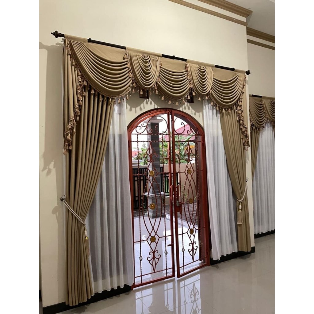GORDEN MODEL PONI GELOMBANG/PONI SPANYOL, UNTUK RUANG TAMU/PINTU UTAMA/ GORDEN BLACKOUT PREMIUM POLO
