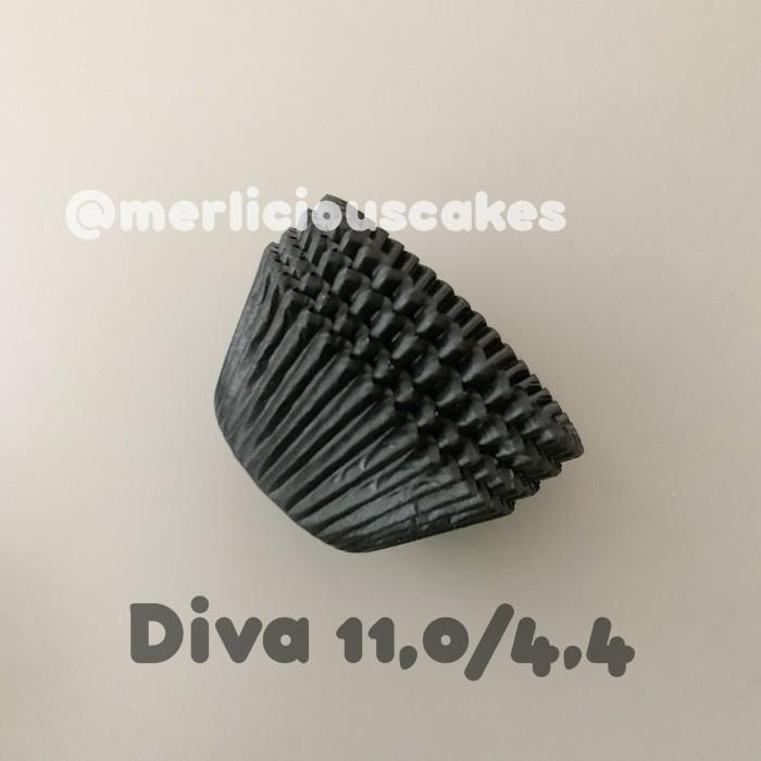 Diva Cupcake Cases Hitam 110/44 Paper Cup Kertas Muffin 100 Pcs