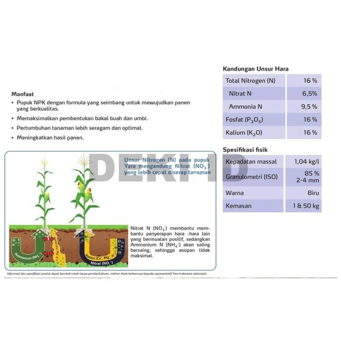 YaraMila Unik 50 Kg Via Pupuk NPK 16 Yara Mila Tanaman