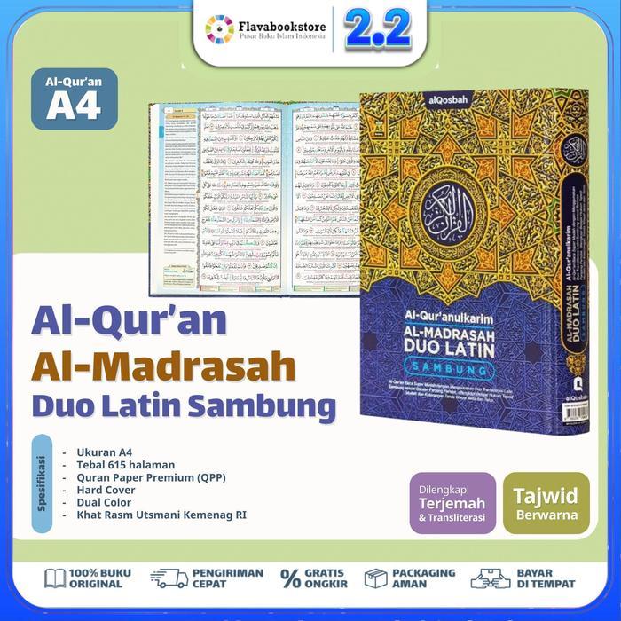 TERLARIS A4 ukuran besar alquran Duo latin sambung 1 detik bisa baca alquran - alqosbah READY STOCK