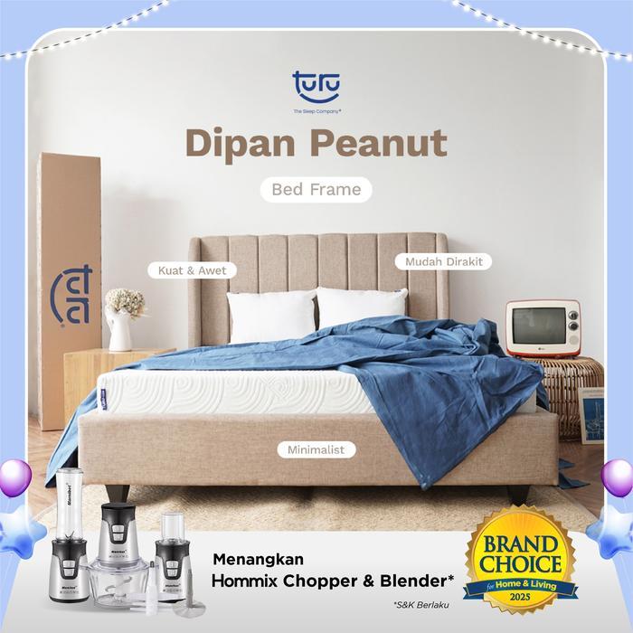 Dipan / Tempat Tidur / Bed Frame TURU varian Peanut - Knockdown - 90x200cm