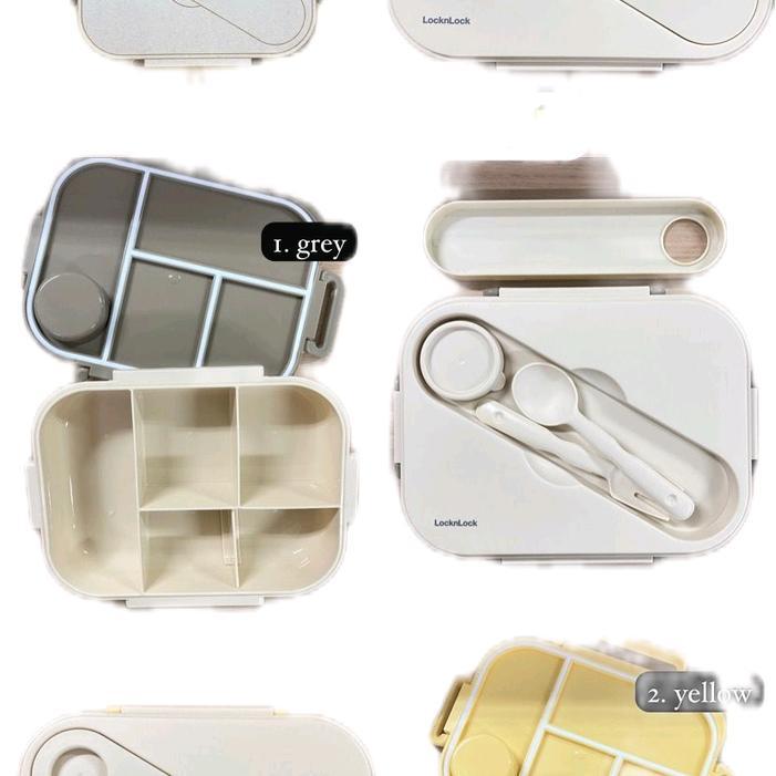 LOCK N LOCK DIVIDED LUNCHBOX 4 SEKAT & 5 SEKAT 1L & 1,4 L ORIGINAL FREE SPOON