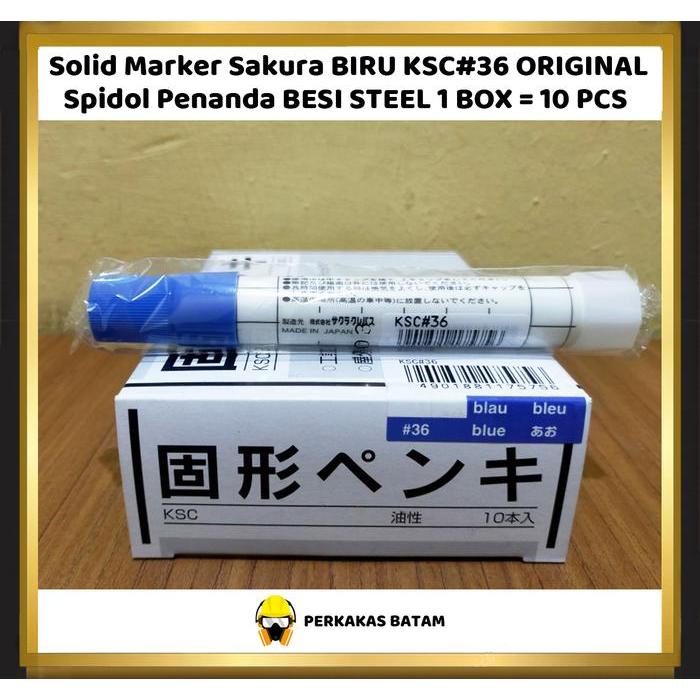 Solid Marker Sakura BIRU BLUE 1 BOX KSC#36 Spidol Penanda BESI STEEL