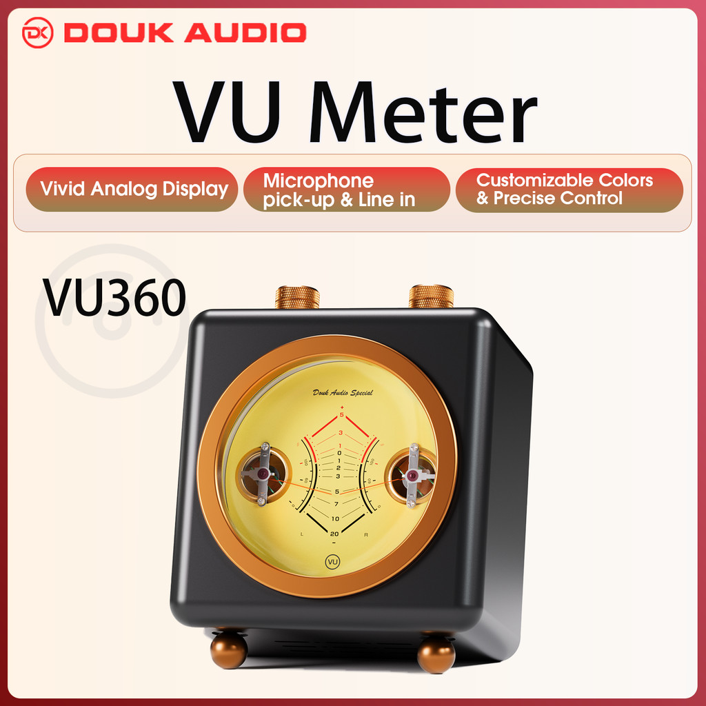 Douk Audio VU360 Retro Analog VU Meter Music Spectrum Vintage Desk Decor for Home/Office Gift