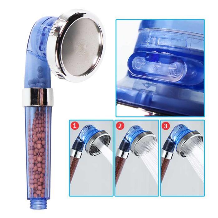 Toto - Kepala Shower Mandi Filter Air Shower Head Ionik Hand Shower Biru Pressurized 200% Set Selang