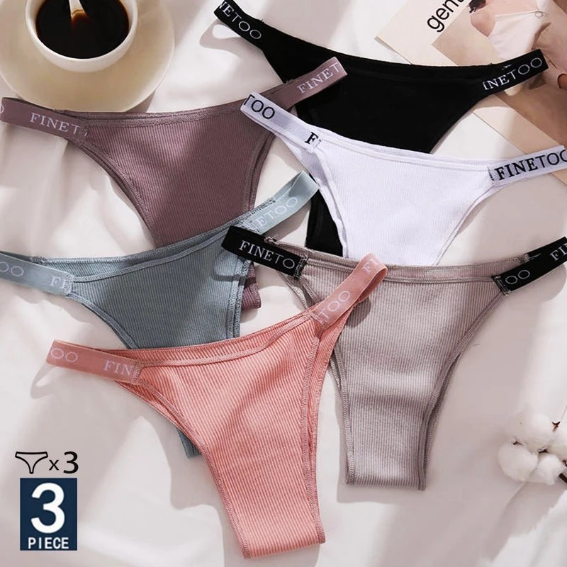 3Pcs/Set Cotton Panties Briefs Women Underpants Female Sexy Panties Thong Women'S Pantys Underwear