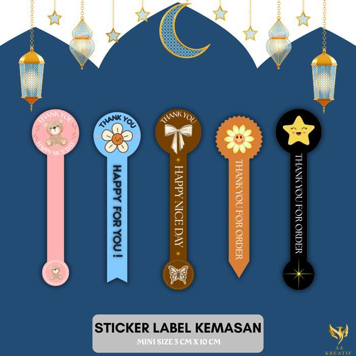(ISI 65 PCS) Stiker Terima Kasih Panjang Label Segel Untuk Makanan & Parcel