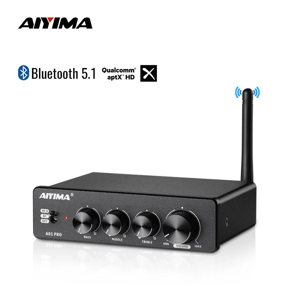 AIYIMA Audio A01 PRO A01 TPA3116D2 Bluetooth Power Amplifier HIFI Sound Amplifier Stereo Class D