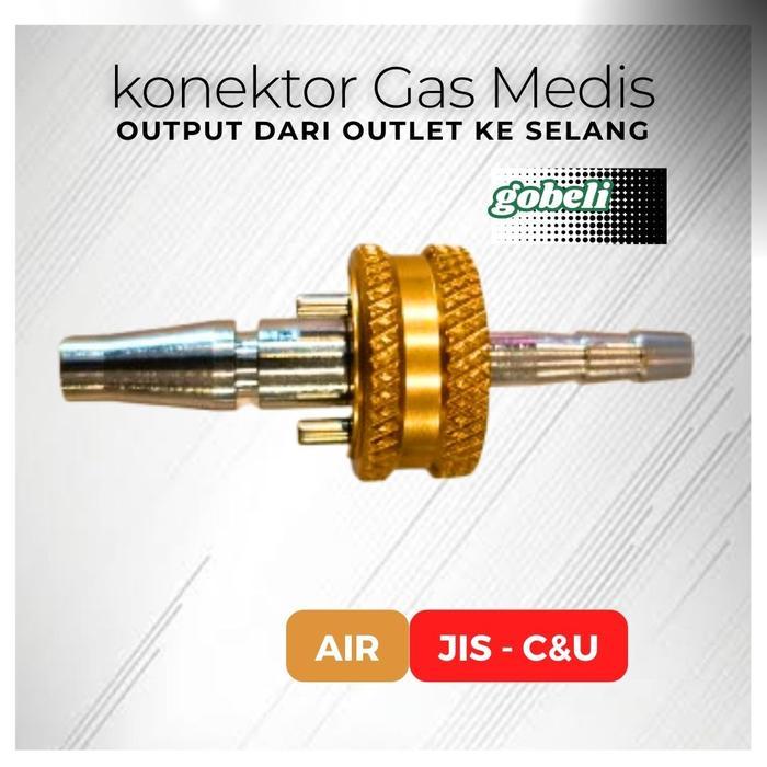 "New" konektor gas medis - Konektor regulator oxygen flowmeter - conector flowmeter type JIS/CNU/C&U