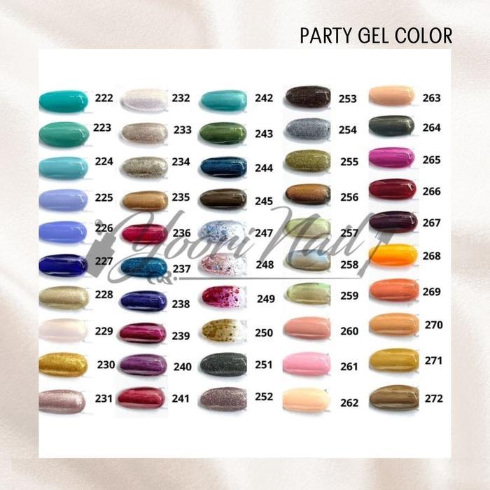 PARTY KUTEK GEL HALAL (273-322) GLITTER SERIES HALAL UV LED NAIL POLISH 15ML GEL PARTY HALAL