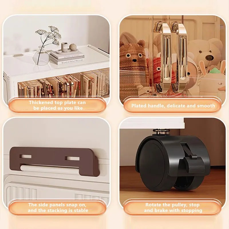 45/55/65cm Length Multifunction Folding Storage Cabinet Sundries Cabinet Large Capacity Dustproof