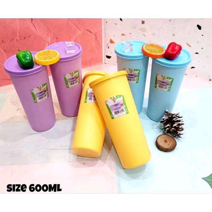 Gelas Tutup Plastik / Botol Minum Tumblr / Cangkir Minum Plus Tutup