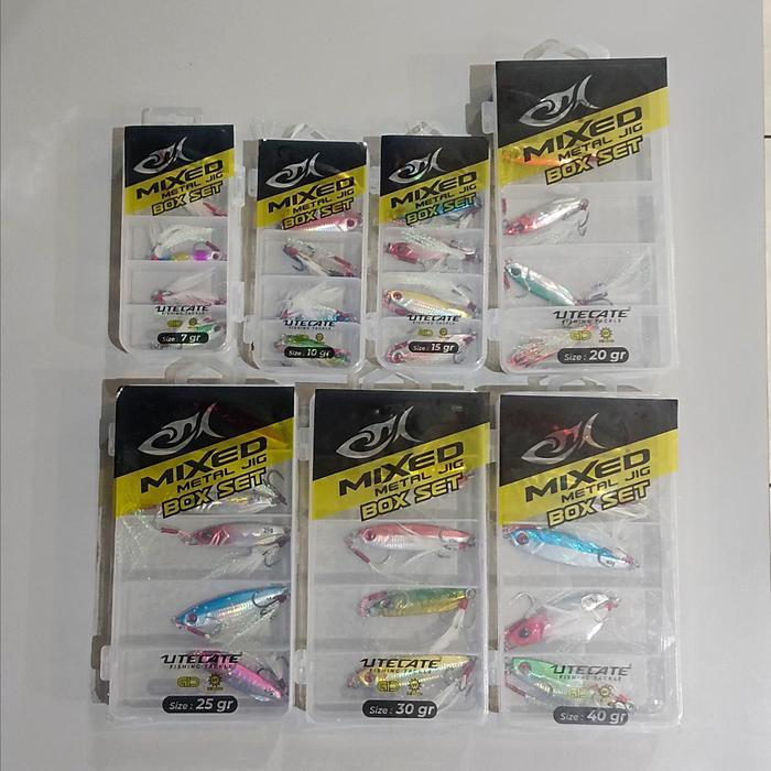Mixed Metal Jig Box Set Utecate Sepaket Umpan Pancing isi 5