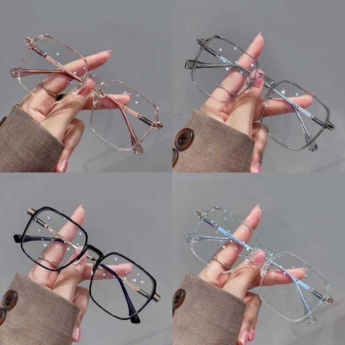 KACAMATA Anti Radiasi Blue Ray Gaya Korea Bahan Metal Bentik Kotak Buat Pria Wanita Kekinian