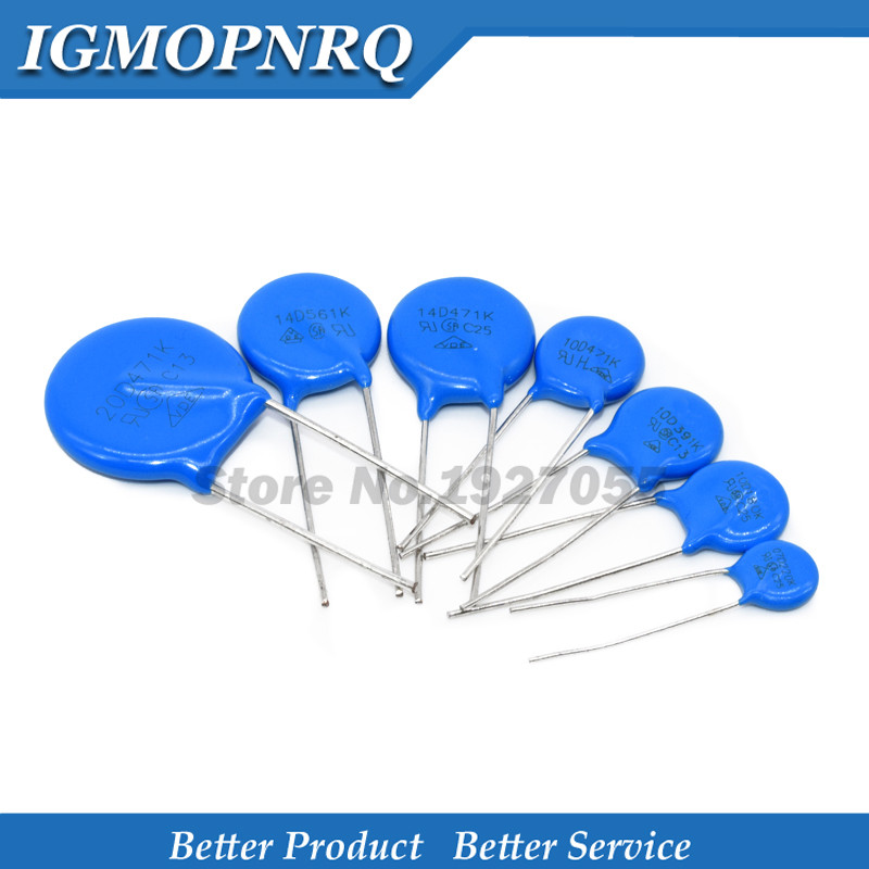 10PCS Varistor Series 7D 10D 14D 10D471K 7D220K 7D431K 10D101K 10D330K 10D621K 10D561K 14D471K
