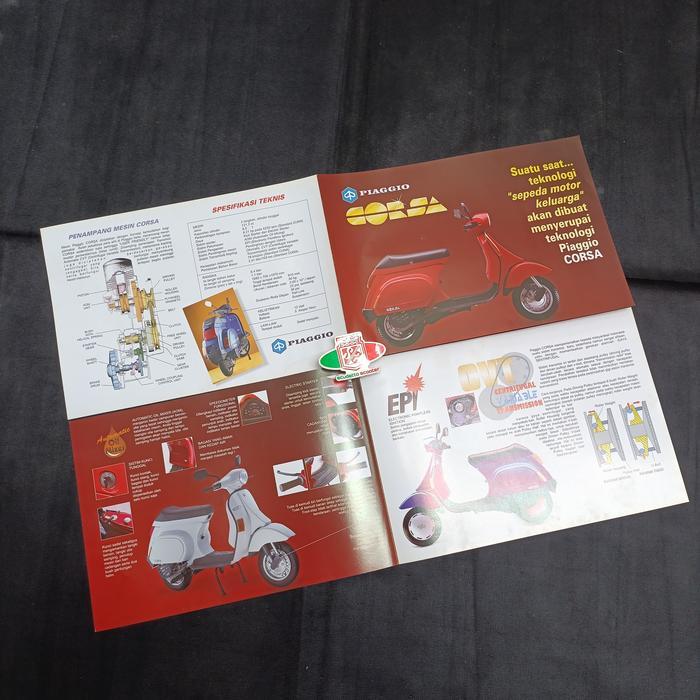 Brosur Iklan Asli Penampang Mesin Vespa Corsa Original Nos