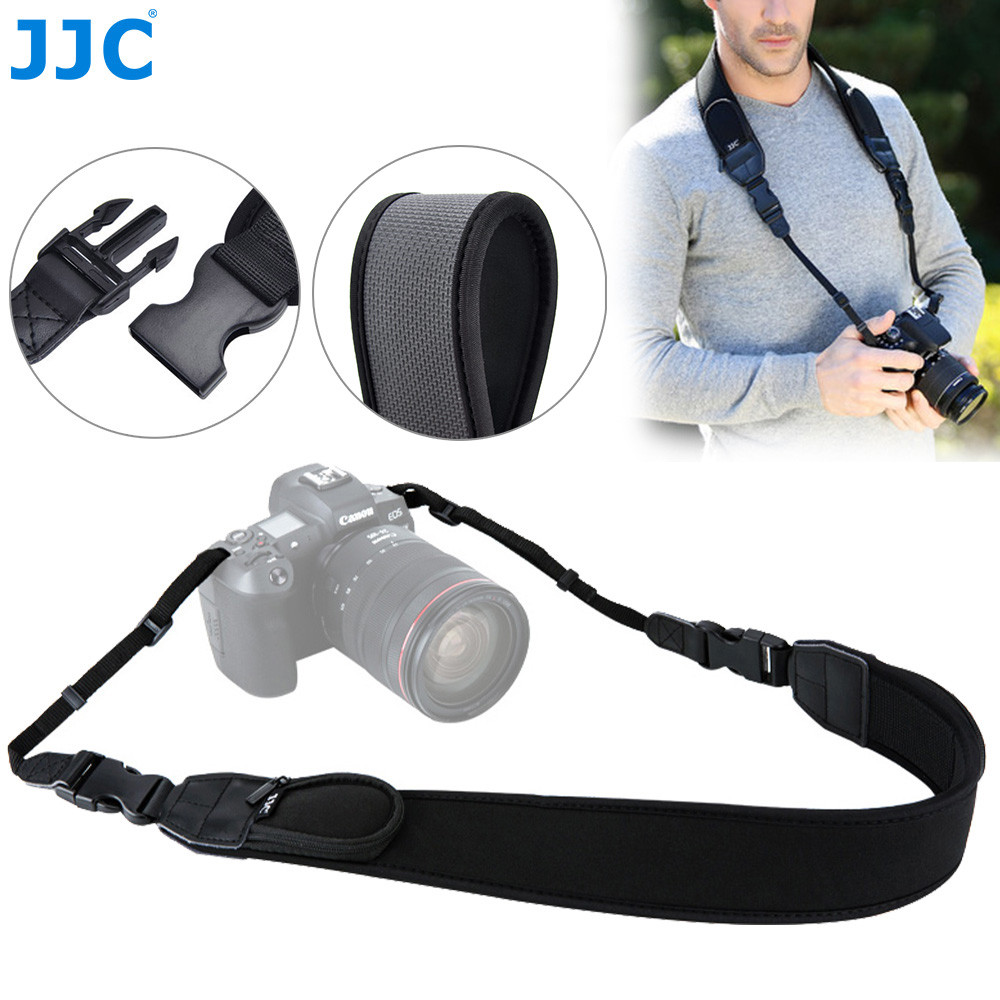 JJC Tali Sabuk Tali Bahu Leher Kamera Lembut Tebal 7Mm Rilis Cepat untuk Canon EOS R8 R50 R7 R10 R R