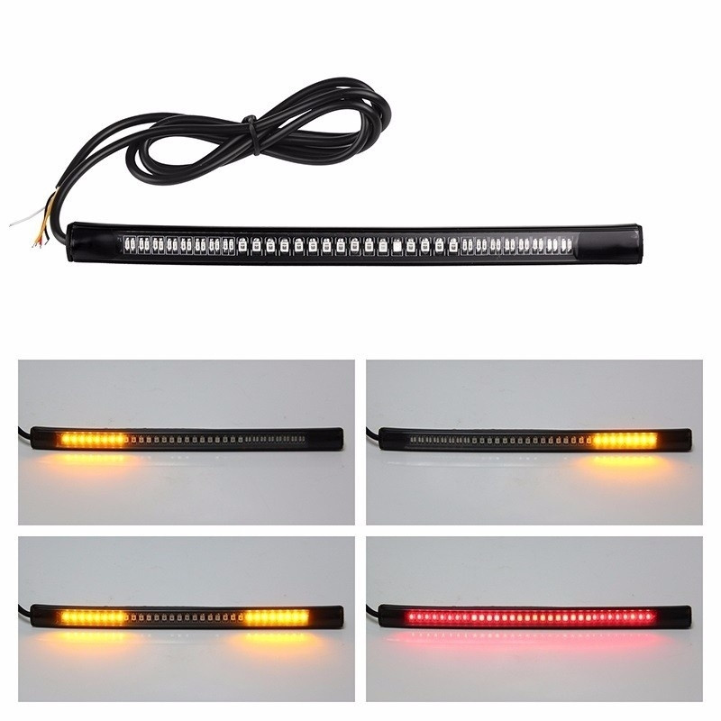 Lampu Strip Lampu Sepeda Motor LED 48 Fleksibel Lampu Rem Sepeda Motor Fleksibel Lampu Sein Led Lamp