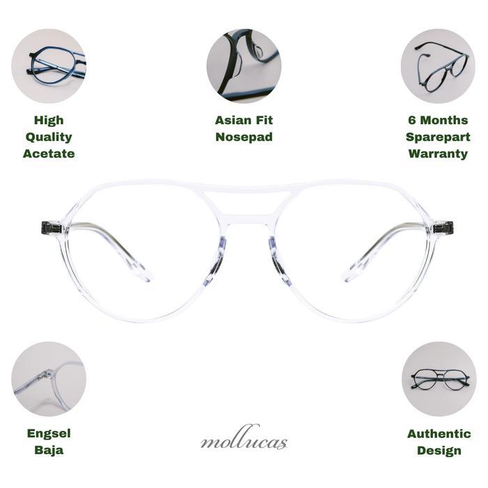 Mollucas - The Professor Clear - Gratis Lensa Minus/Silinder-Kacamata