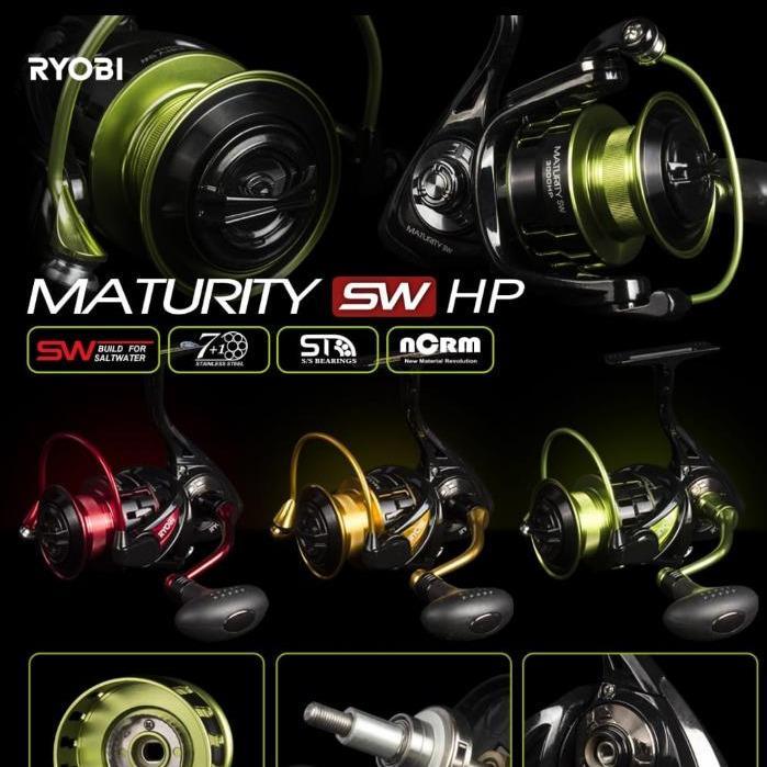 Reel Ryobi Maturity Sw 1000/2000/3000/4000/6000/8000 Power Handle-Gree