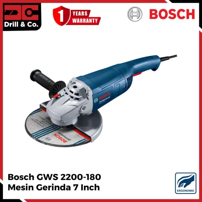 Bosch GWS 2200-180 Mesin Gerinda 7 Inch / Gerinda Tangan 7" / Angle Grinder