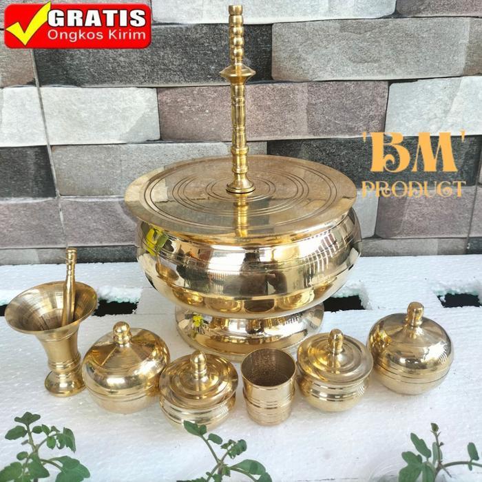 Kinangan Kuningan 1 Set Tempat Sirih Seserahan Ukuran Besar Tempat Kinang Kotak Sirih Kuningan Gold