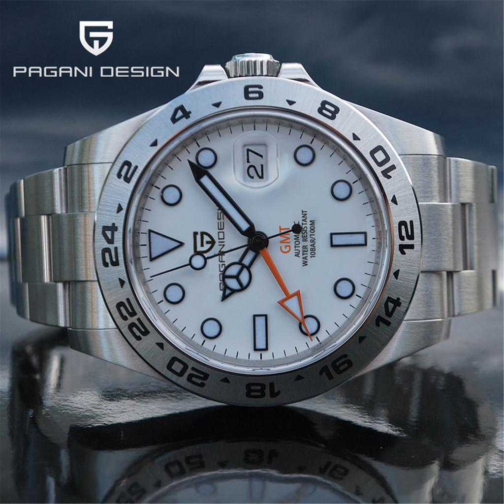 2024 Pagani Design New Men'S Automatic Mechanical Watches Gmt Watch 42Mm Sapphire Stainless Steel