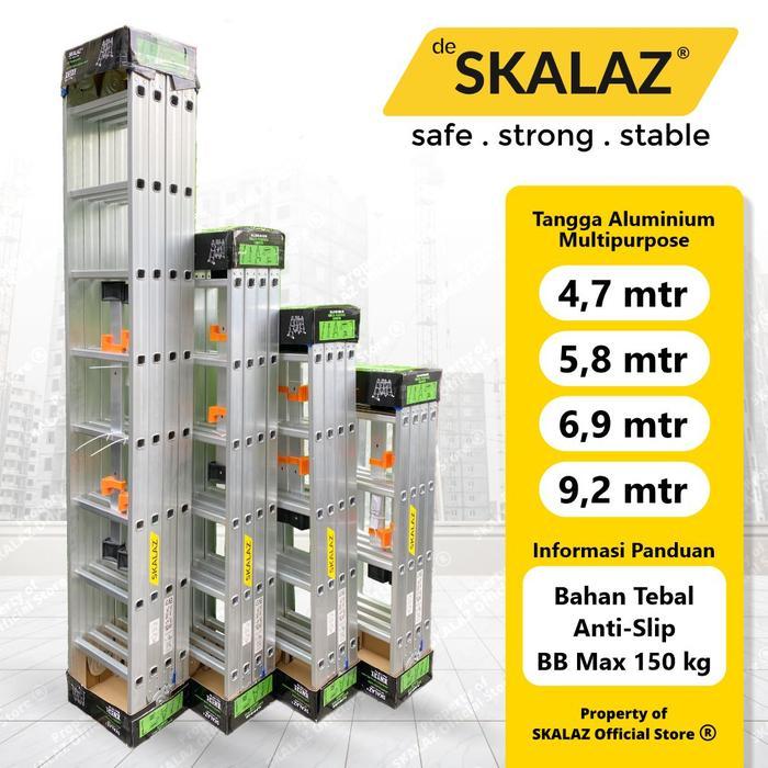 Tangga Aluminium Multipurpose 4,7 Mtr Merk Skalaz