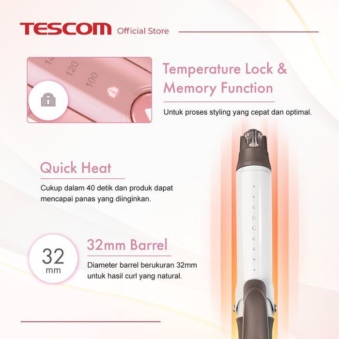 Tescom Ionic Steam Curling Iron Hair Curler TM453ID