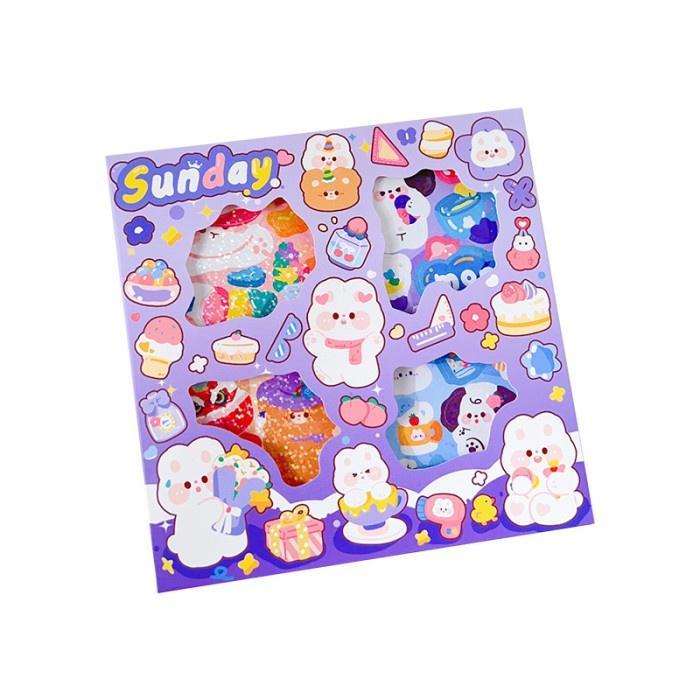 "New" Stiker Sticker Hologram Lucu Kartun Momo Karakter Anak Korea ST0069 Paper