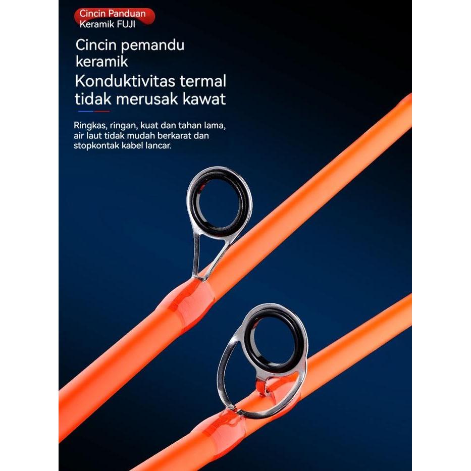 Joran Pancing Reel Lure Casting Joran Pancing Laut Mesin Pancing 1.8-2.4M Joran Pancing Spinning