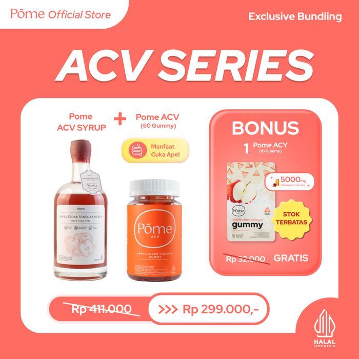 Cuka Apel Series - Paket Varian Cuka Apel (Pome ACV Syrup+Pome ACV 60 Gummy FREE 1 Sachet Pome ACY)