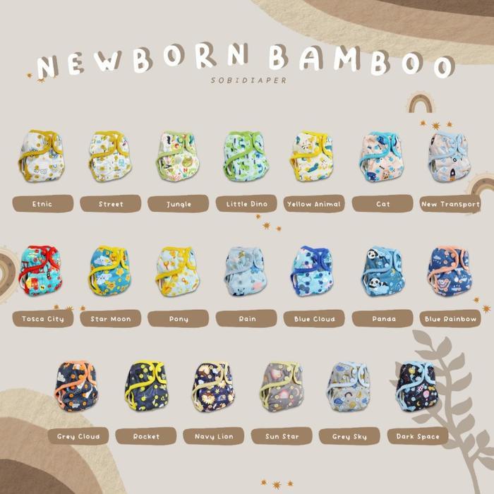 Sobi Newborn Bamboo Cloth Diaper Bayi New Born Clodi Popok Kain