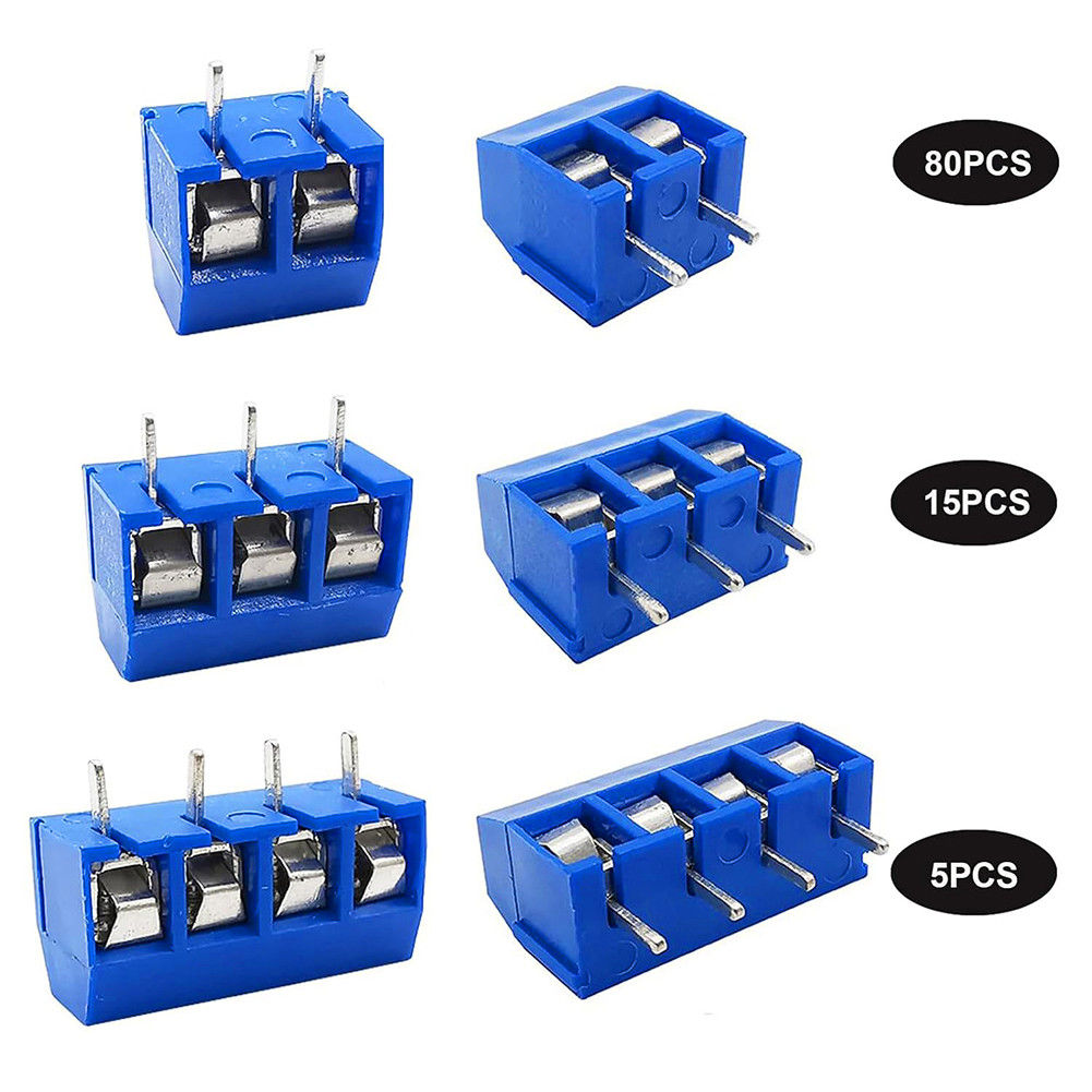 100Pcs KF301-2P/3P/4P PCB Screw Terminal Block 2 Pin 3 Pin 4Pin Spliceable PCB Terminal Block