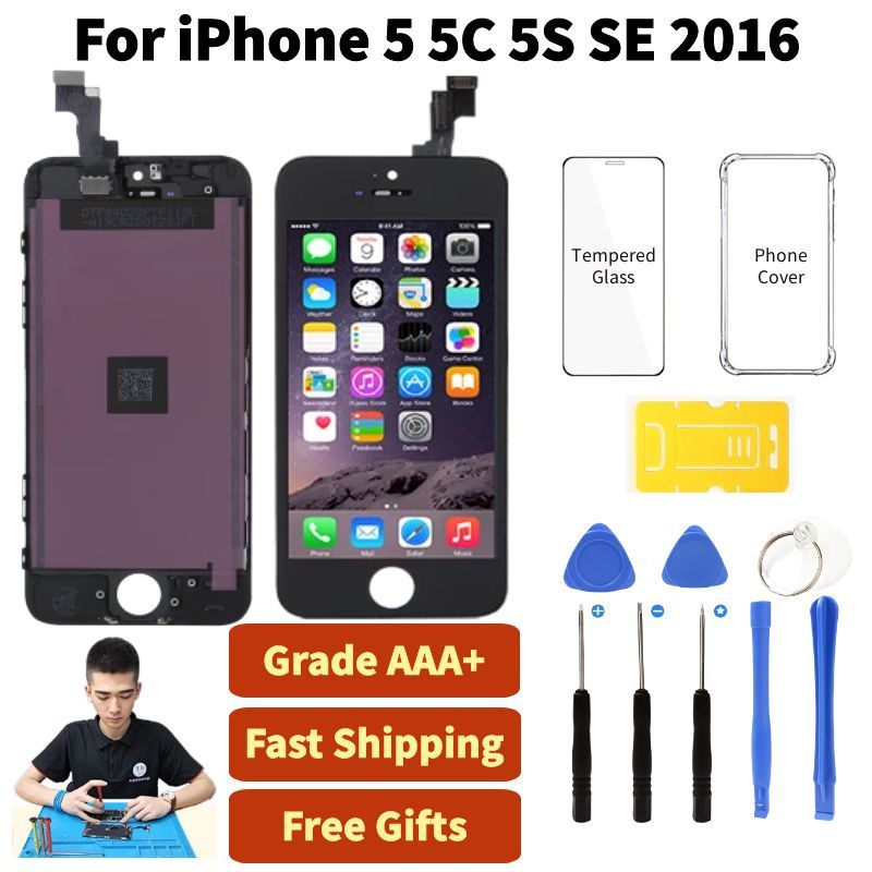 LCD Screen For iPhone 5 5S 5C SE 2016 Display Touch Digitizer Assembly Black White Display